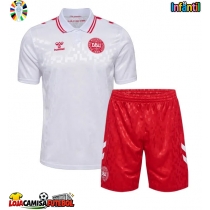 Camisa de Futebol Dinamarca Equipamento Secundário Infantil Europeu 2024 Manga Curta (+ Calças curtas)